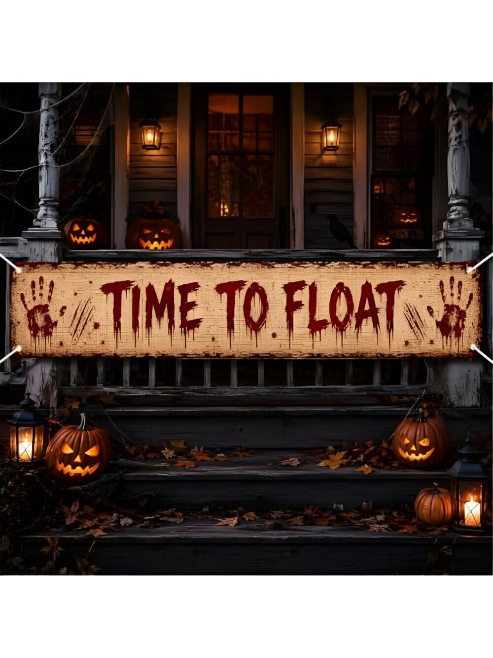 Halloween Bloody Banner, 72" x 20" Extra Large Halloween Yard Sign Banner